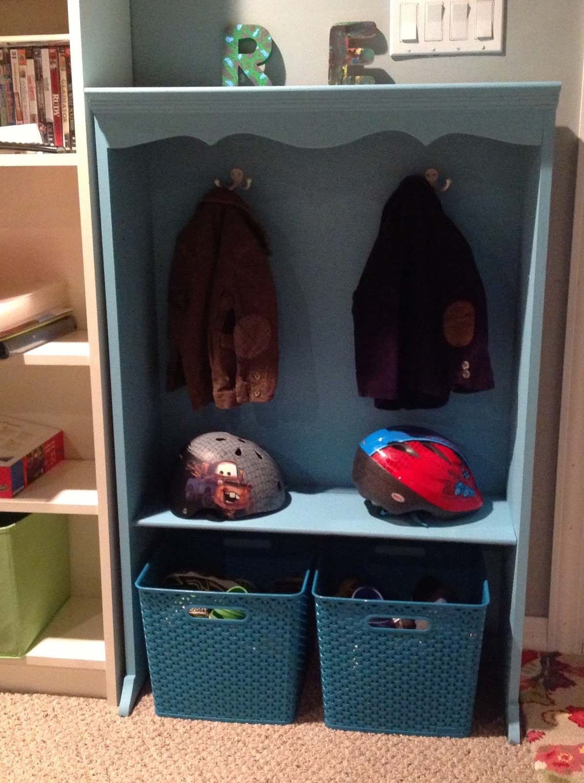 Real House Life Kids Coat Rack Made From 10 Bookshelf
