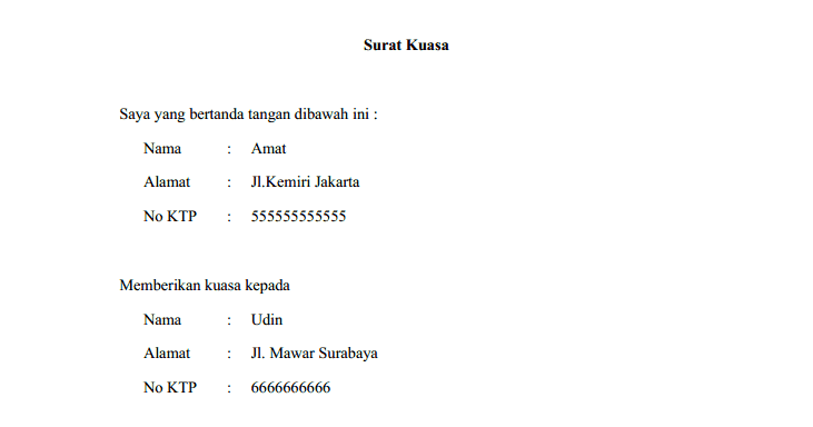 Contoh Surat Kuasa Berhenti berlangganan Telpon atau ...