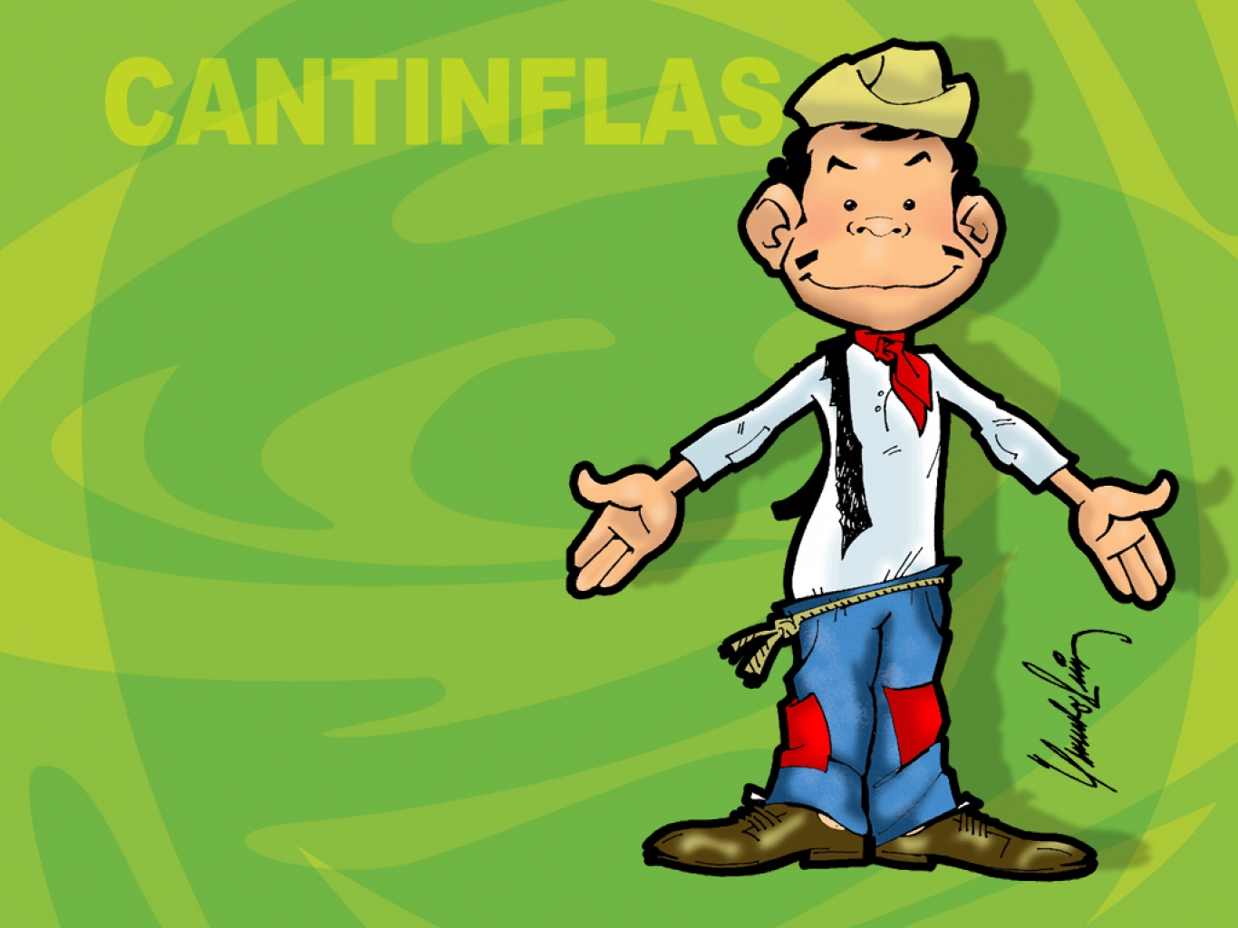 Wallpaper free download Cantinflas with green background