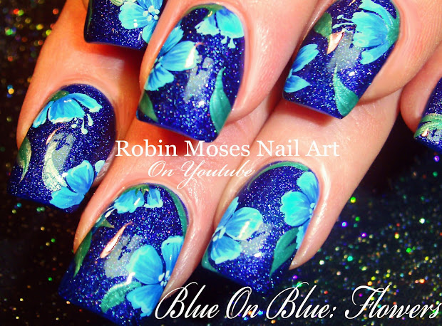 robin moses nail art blue polish