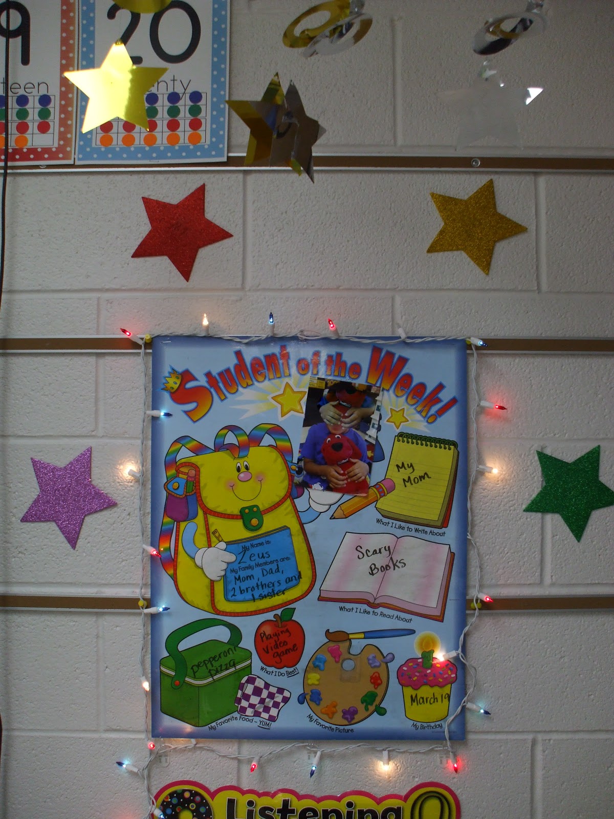 Welcome to First Grade Room 5: Student of the Week