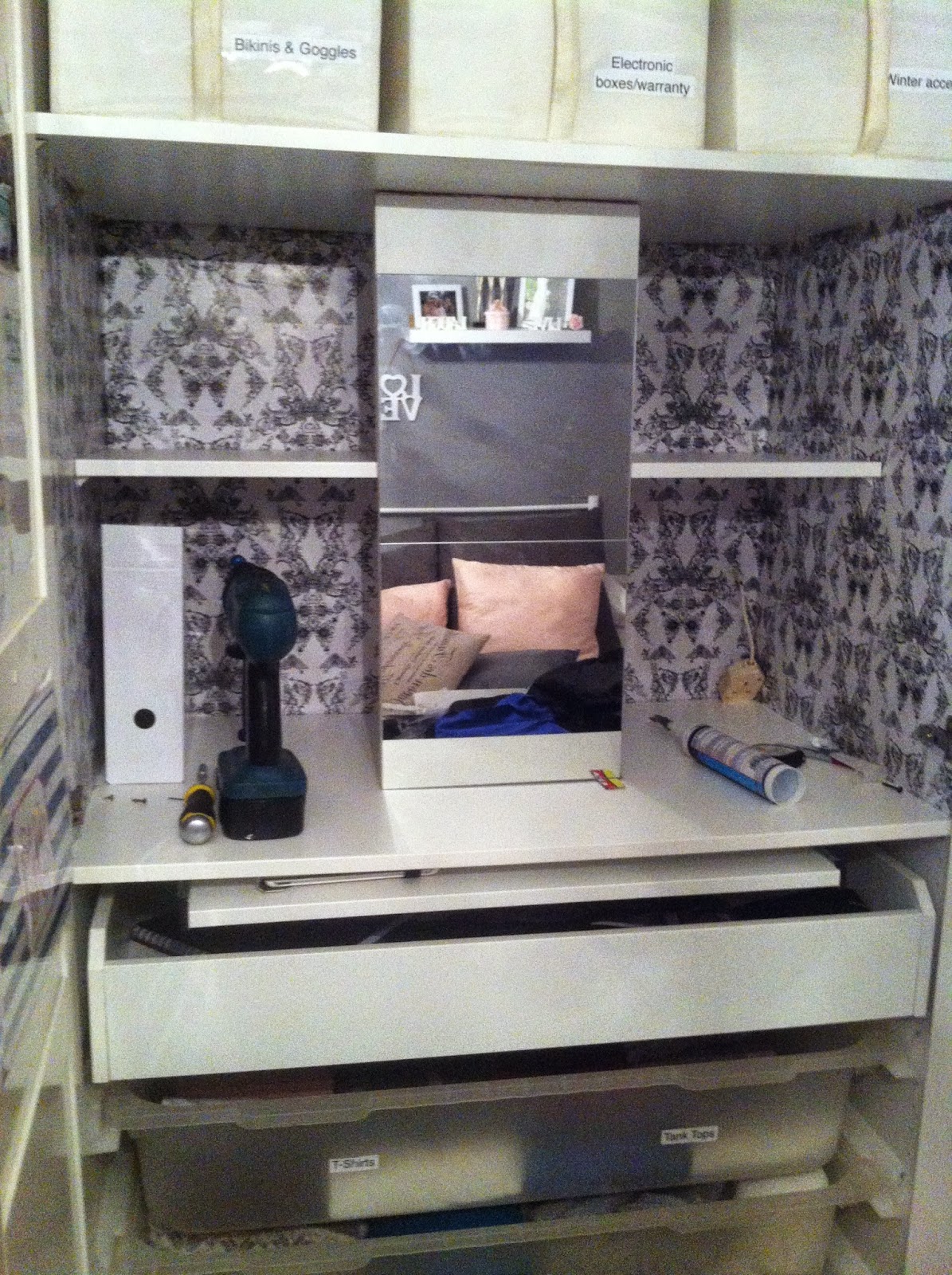 Life Made Easier Ikea Hack Dressing table inside PAX Wardrobe