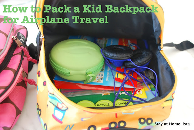 How to pack a backpack for airplane travel with kids
