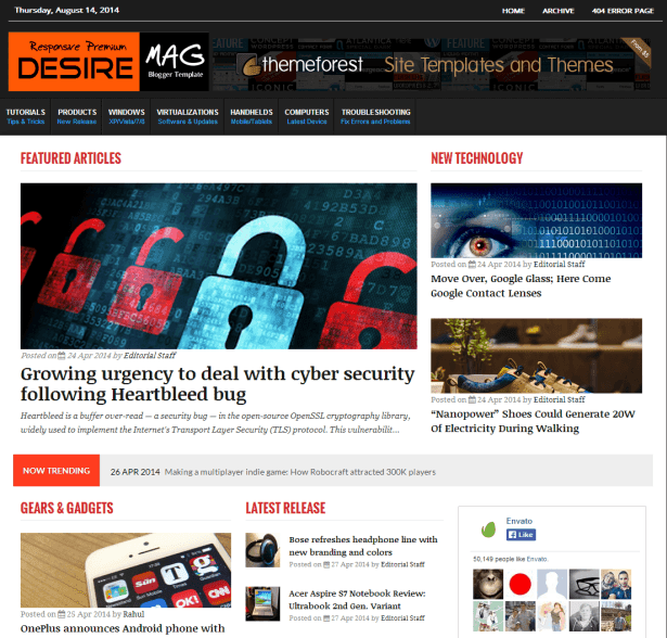 Desire Mag - Responsive Magazine Blogger Template Desire Mag - Blogger Template