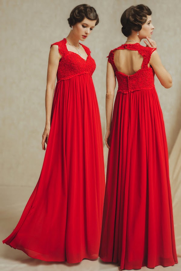 AIVEN.CO.UK ONLINE TODAY ! Red Bridal Gown for wedding party