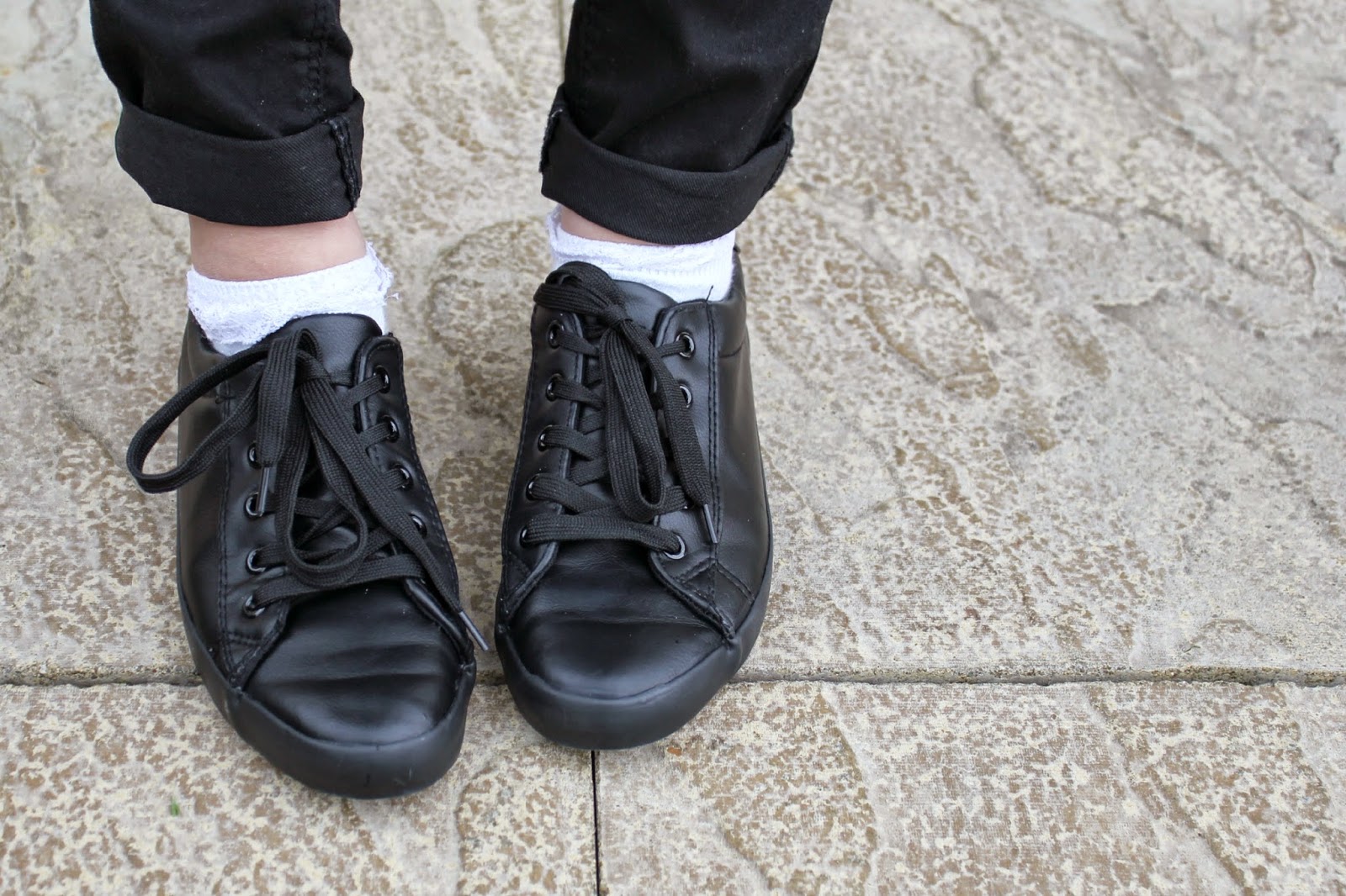 black leather converse style