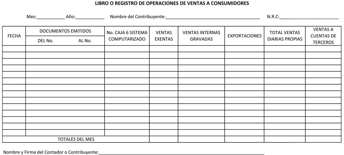 formatos de libros de contabilidad