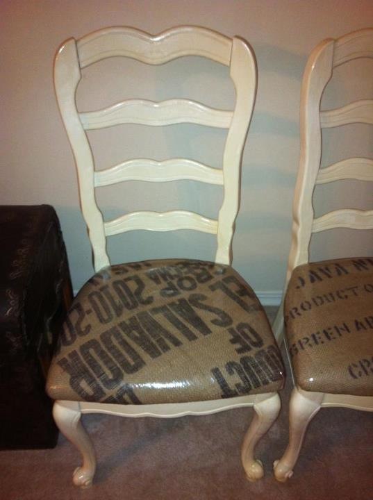 Potato Boutique Burlap Upholstered Chairs