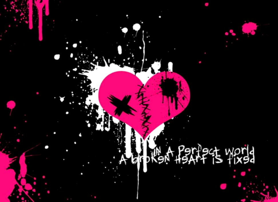 Emo Love Heart Wallpaper