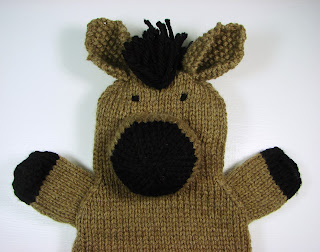 hand knit hand puppets toy animals farm horse