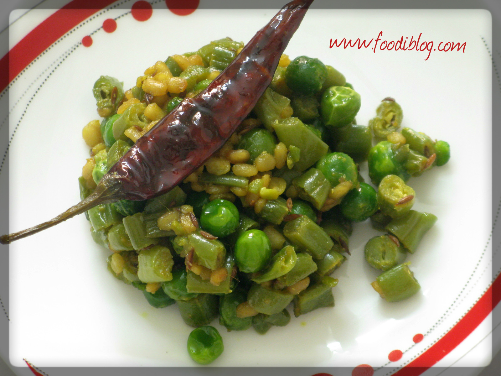 French Bean and Green Peas Curry (Fanasi Vatana nu Shaak) Foodi Blog