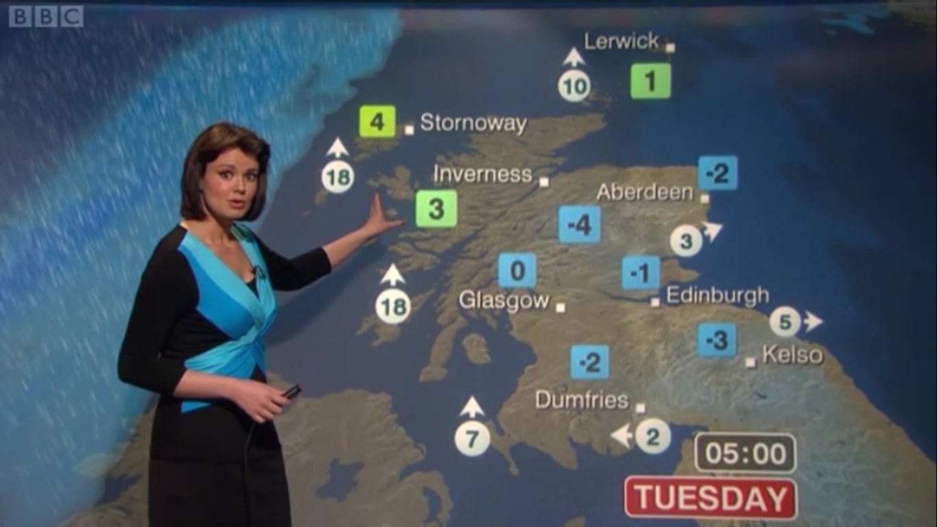 UK Regional News Caps Gillian Smart BBC Reporting Scotland Weather
