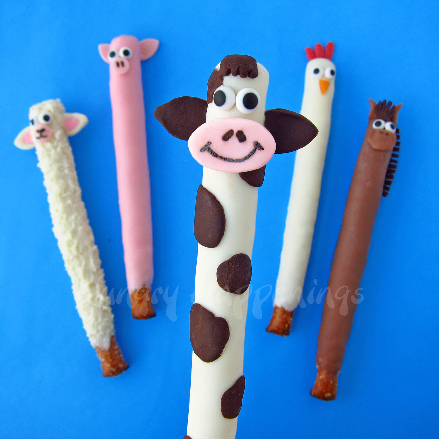 Farm Animal Pretzel Pops Decorated Chocolate Covered Pretzels