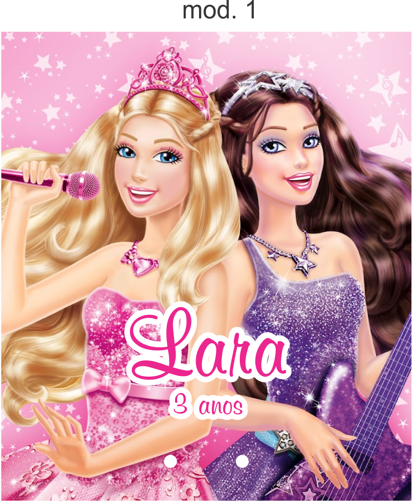 Bella Personalizados: Patricia - Capa Pirulito Barbie Princesa Pop Star