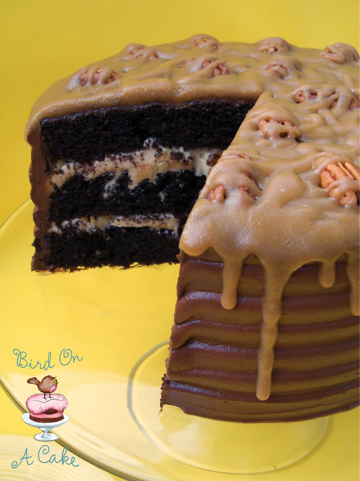 Bird On A Cake Caramel Pecan Chocolate Cake