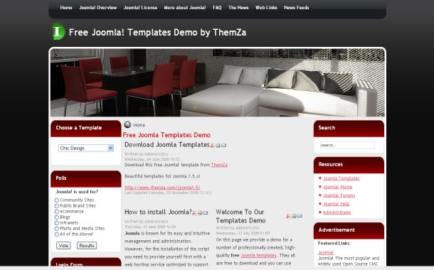 Abstract Red Black Free Joomla 1.5 Theme Template Abstract Red Black Free Joomla 1.5 Theme Template