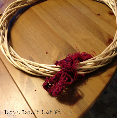 Upcycled scarf and sweater wreath - thediybungalow.com