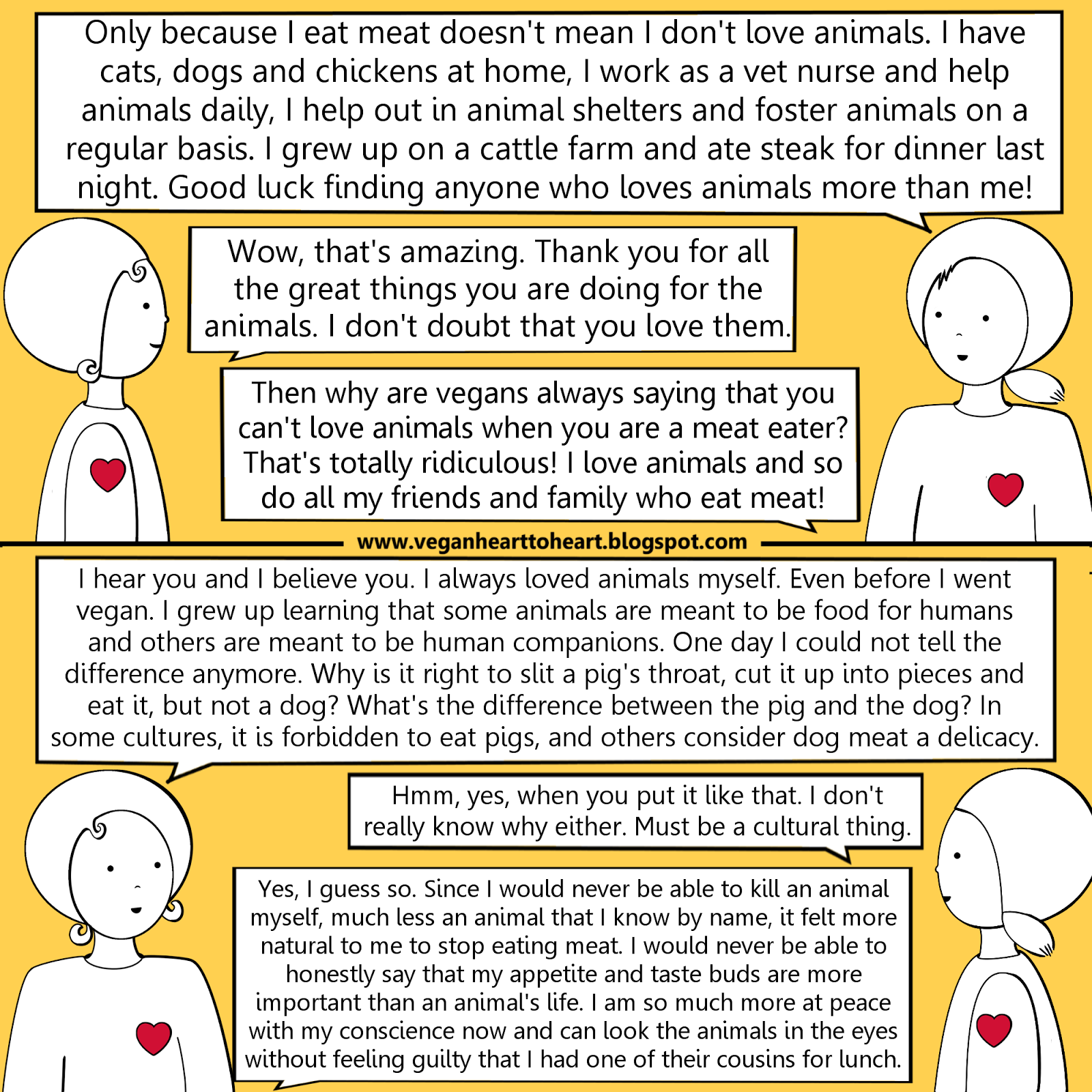 Vegan Heart to Heart Can you love animals and eat them too?