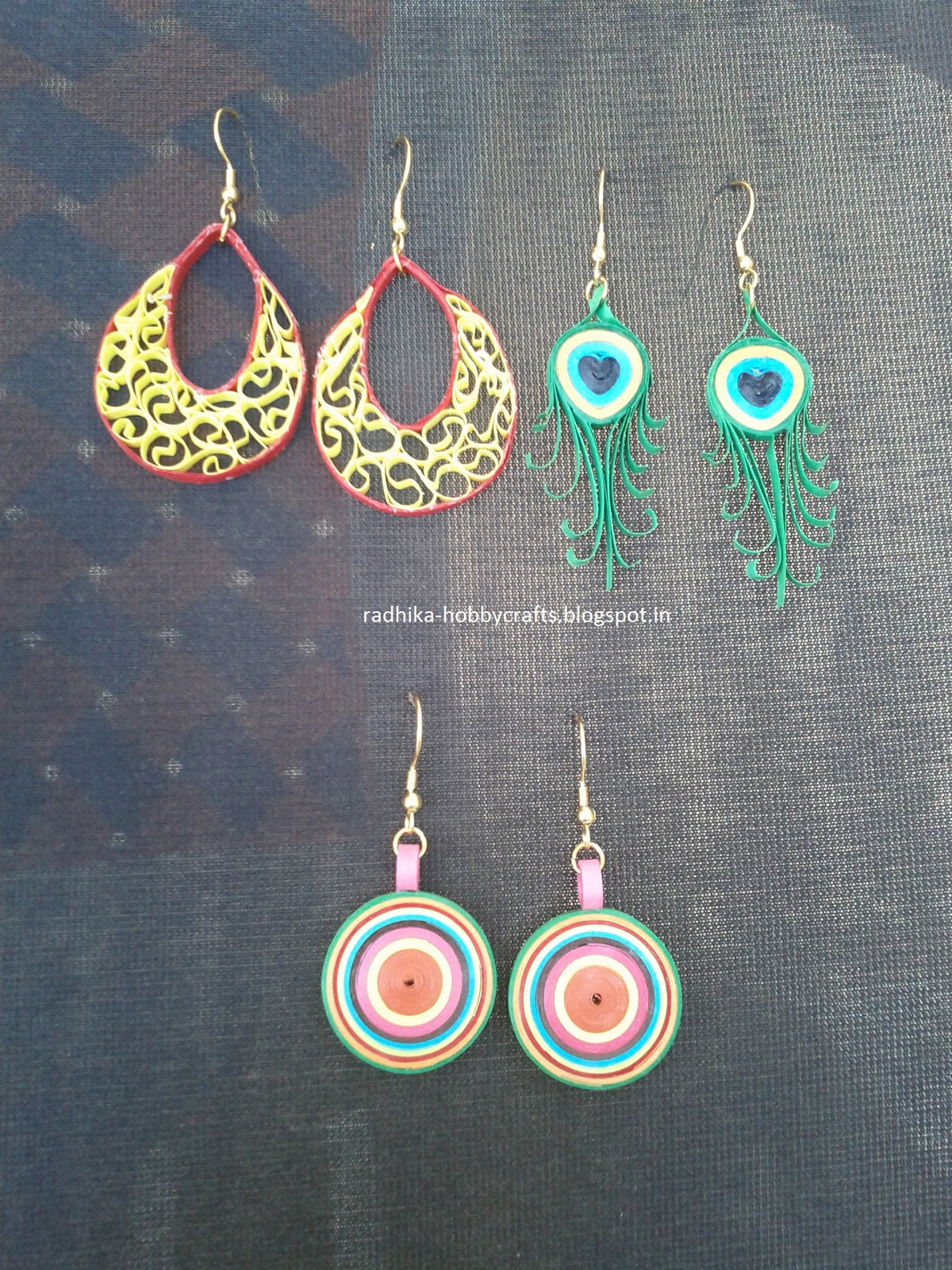 Hobby Crafts ) Quilled jewllery (earrings)