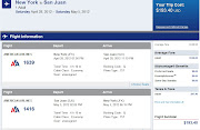 . running a sale from NYC to San Juan, Puerto Rico. (jfksju)