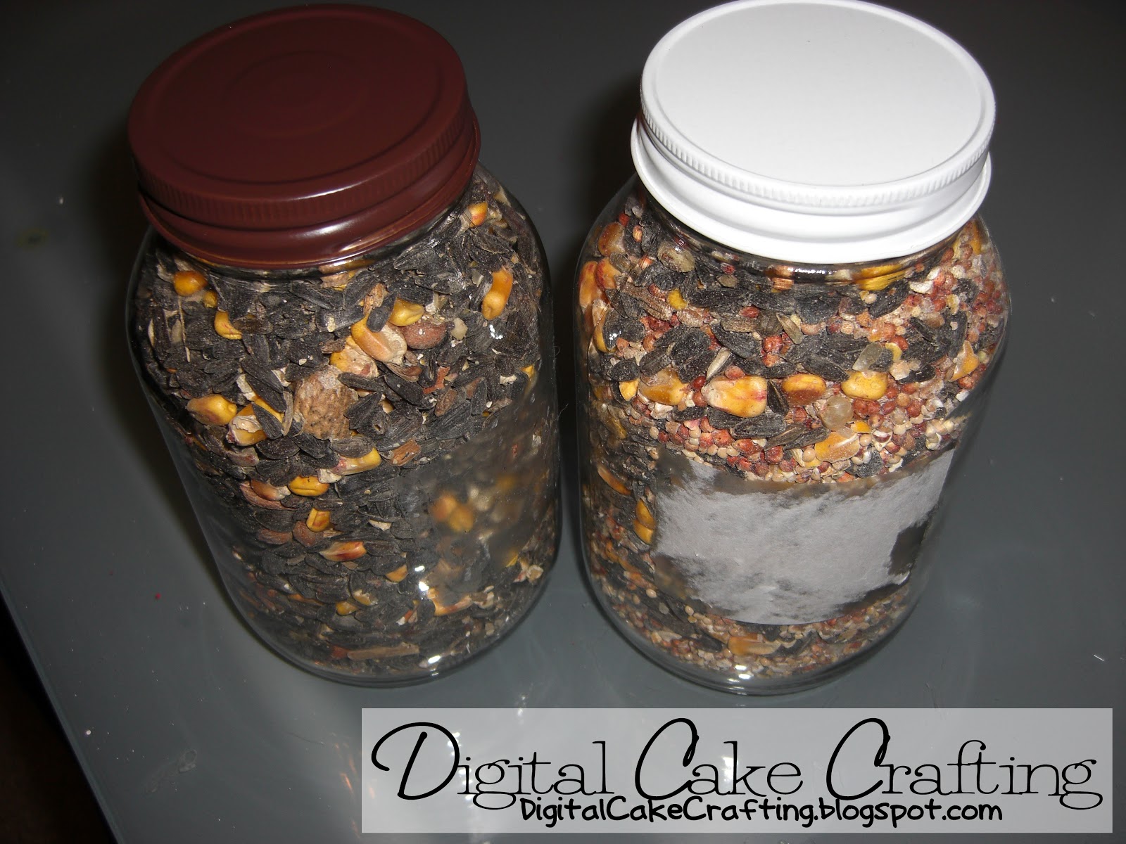 Digital Cake Crafting Bird Seed Gift Jar
