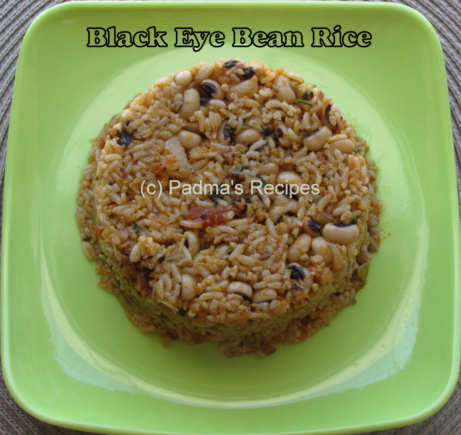 Padma's Recipes BLACK EYE BEAN RICE