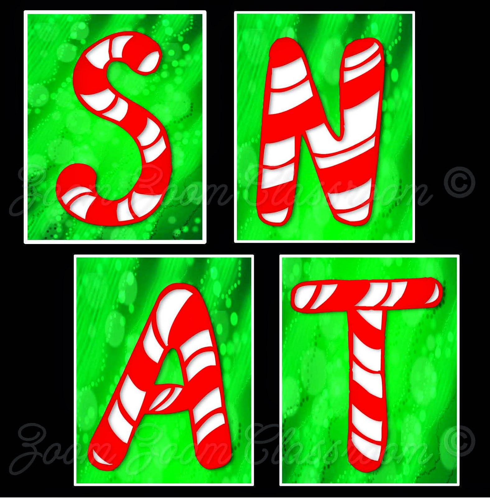 Lessons by Molly: Spell S-A-N-T-A with Peppermint Letters