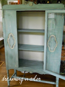 dreamingincolor: Painted China Cabinet