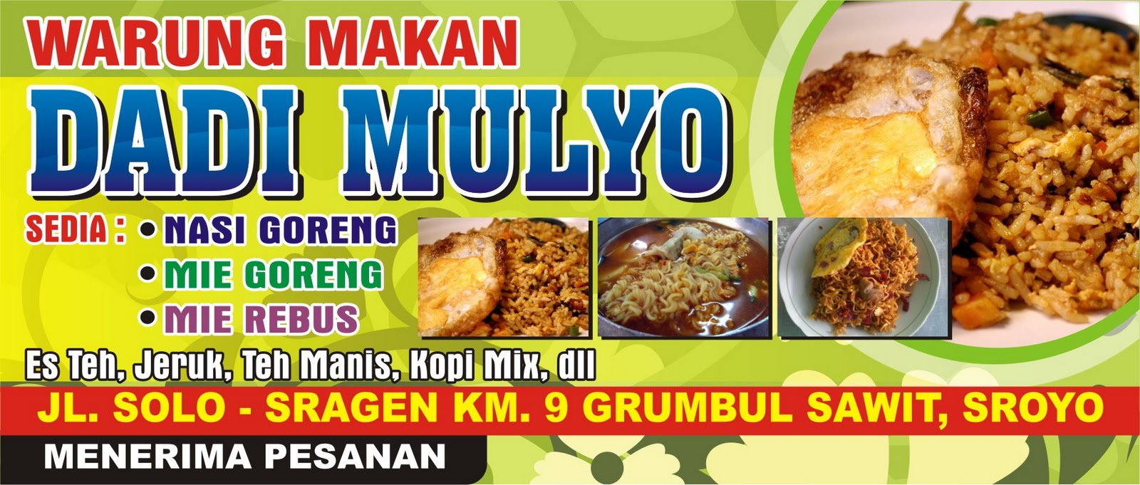 Sepanduk Gratis Warung Makan solusi cetak undangan