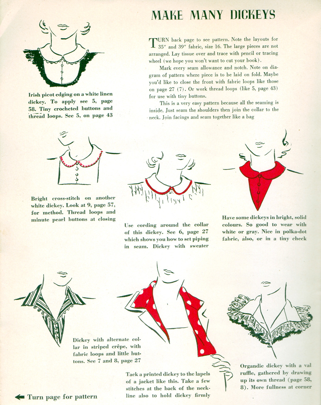 Make Many Dickeys...a Vintage Pattern The Girl with the StarSpangled