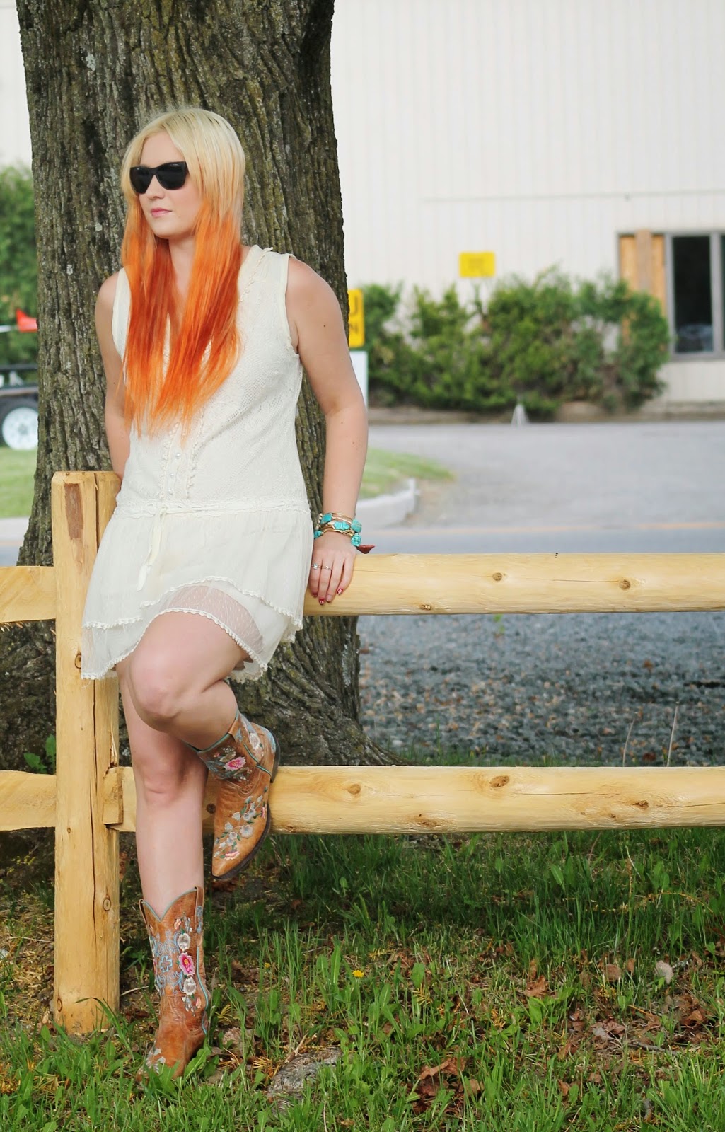 Cowgirl boots by the lake Jersey Girl, Texan Heart