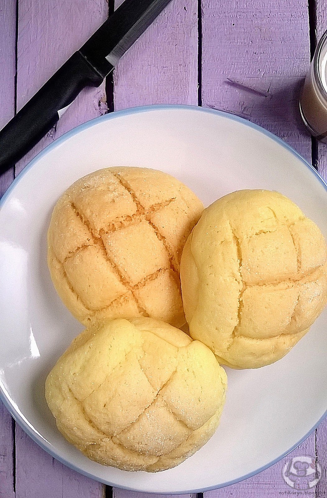 RESEPI MELON BREAD JAPANESE SWEET BUN Buns Lover