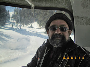 Inside the "GONDOLA"  on the first stage to "KANGDOOR SKI SLOPES".
