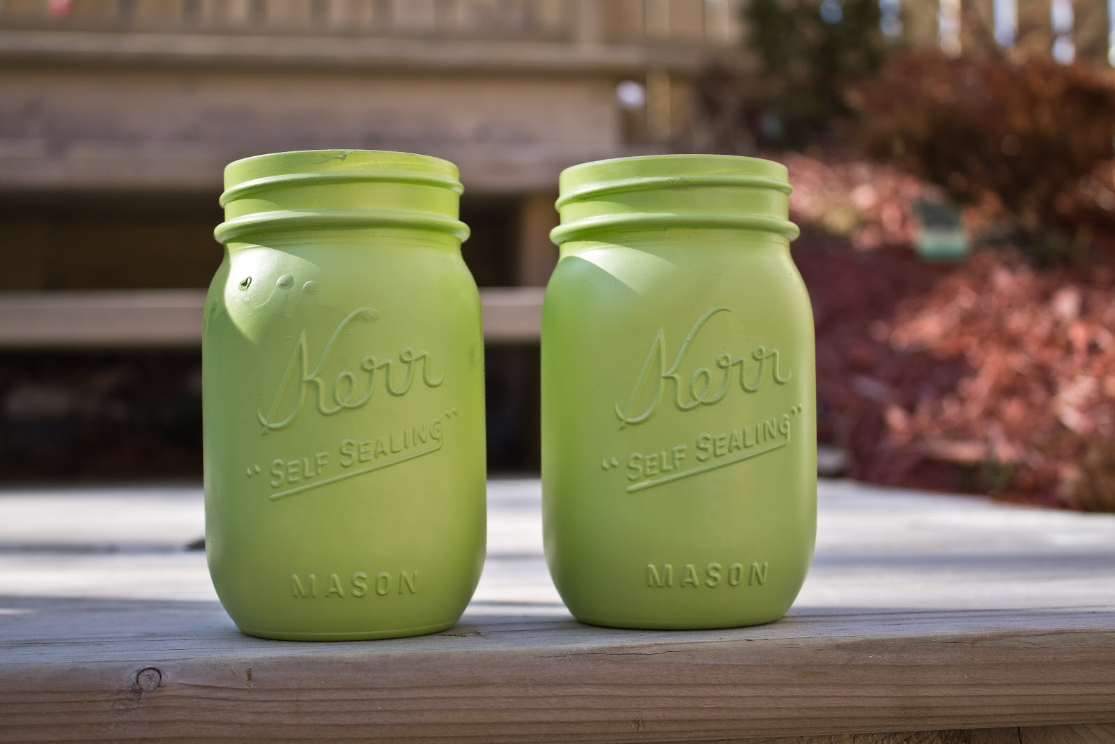 Kiwi Design Blog DIY Spray Painted Mason Jars