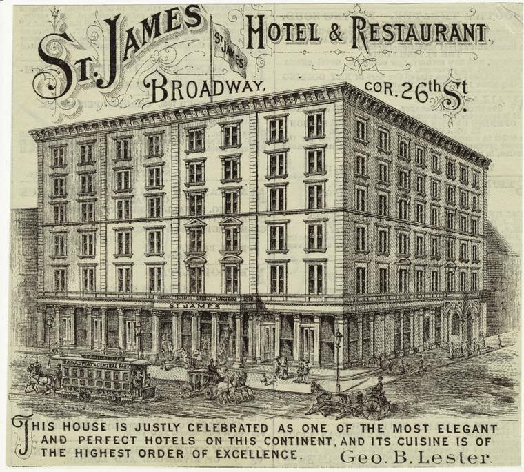 St. James Hotel and Restaurant, NYC 1133 Broadway at 26th Street. Not