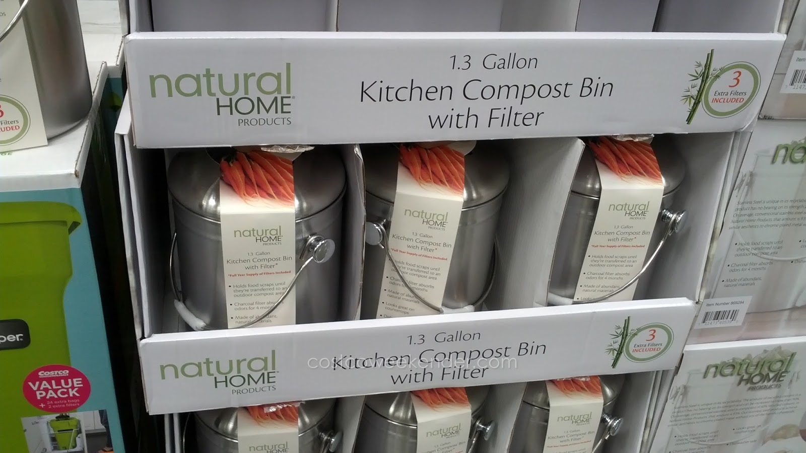 Natural Home Kitchen Compost Bin with Filter Costco Weekender