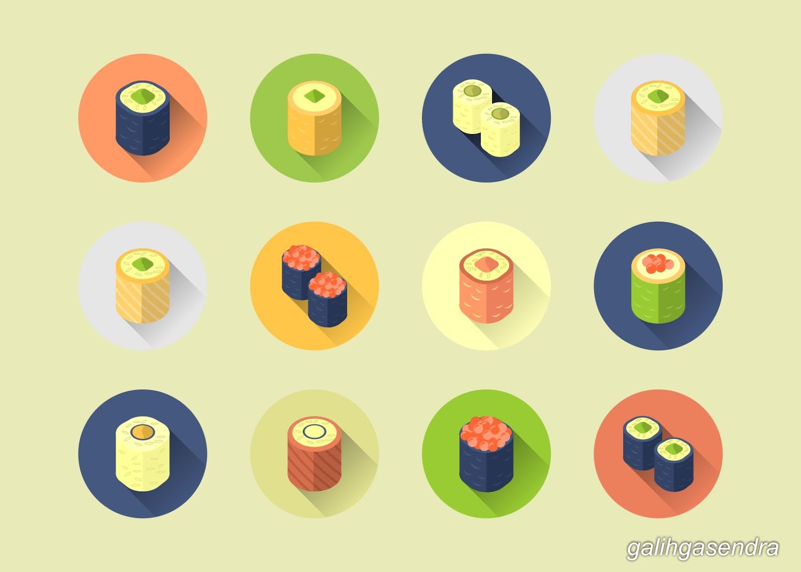 Free Download CorelDraw Vector Flat Design Rolled Sushi Icon Free Download CorelDraw Vector Flat Design Rolled Sushi Icon