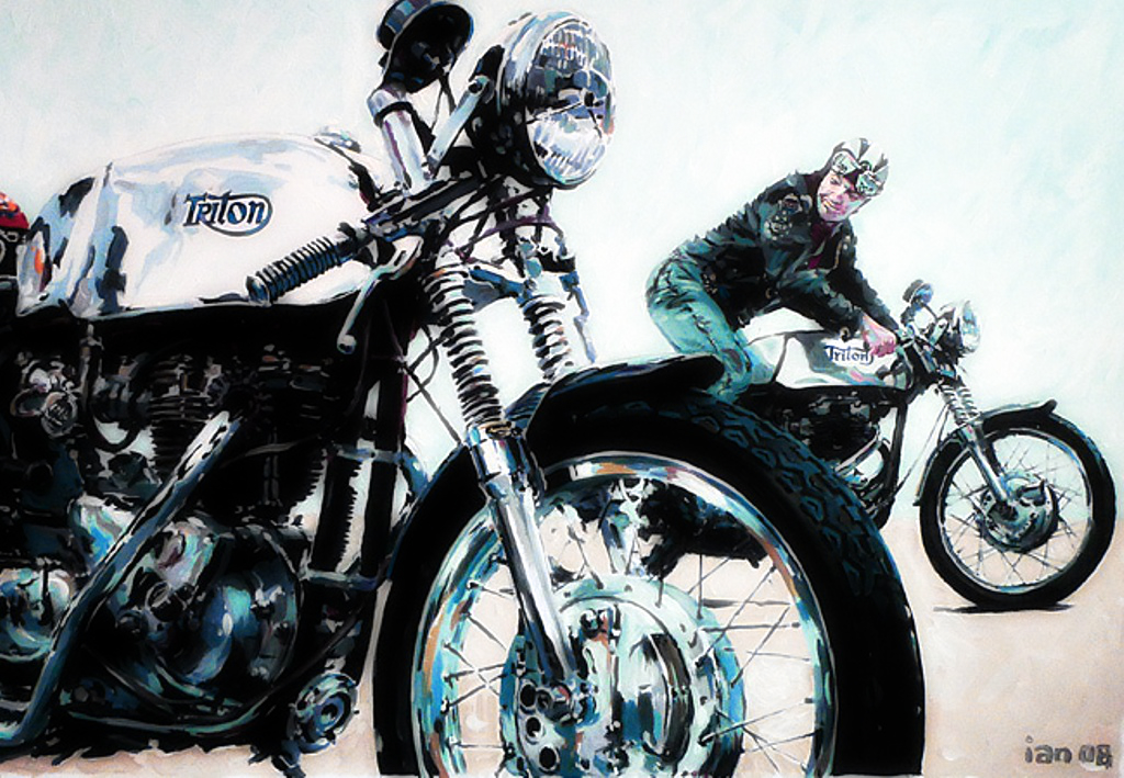 Vintage Motorcycle art 3 Inazuma café racer