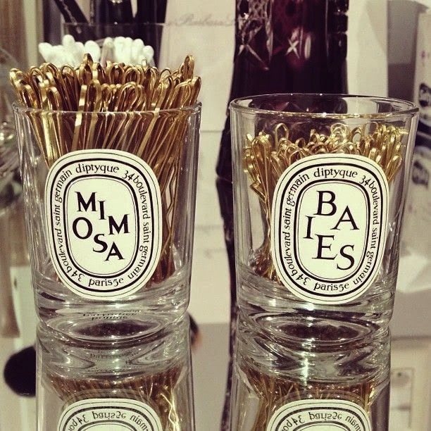Diptyque Baies And Mimosa Candles Gold Bobby Pin Holders Beauty 