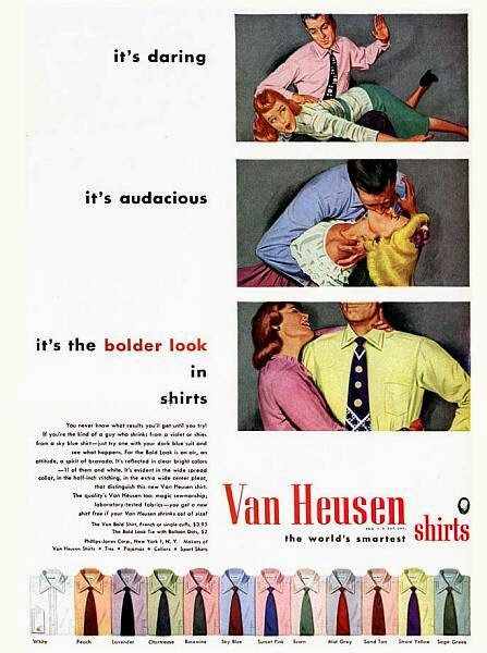 Camisas Van Heusen (mulher que apanha) - 1949 - Propagandas Históricas