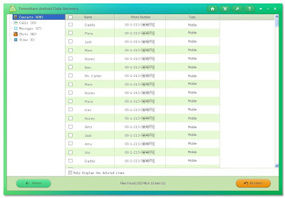 restore lost call log from Android 