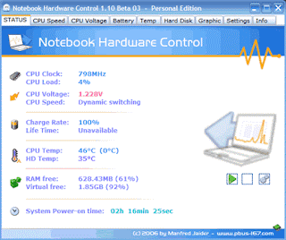 Notebook hardware control and monitoring software