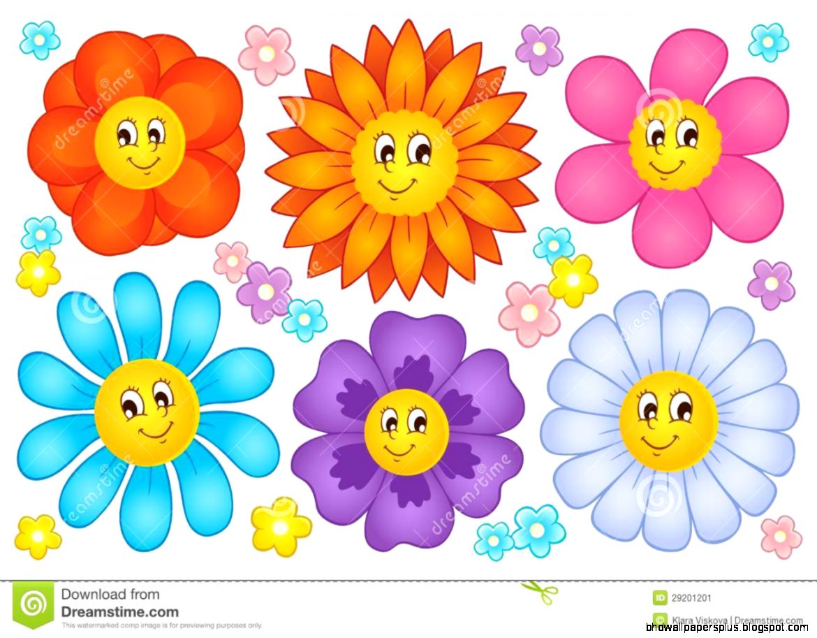 Three Cartoon Flowers Stock Image Image 19377131 Three Cartoon Flowers Stock Image Image 19377131