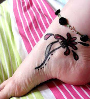 ankle flower tattoo design