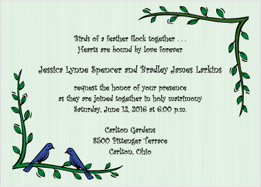 bird theme wedding invitations