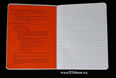 Paper insert to tape to inside a composition notebook: STEMmom.org 