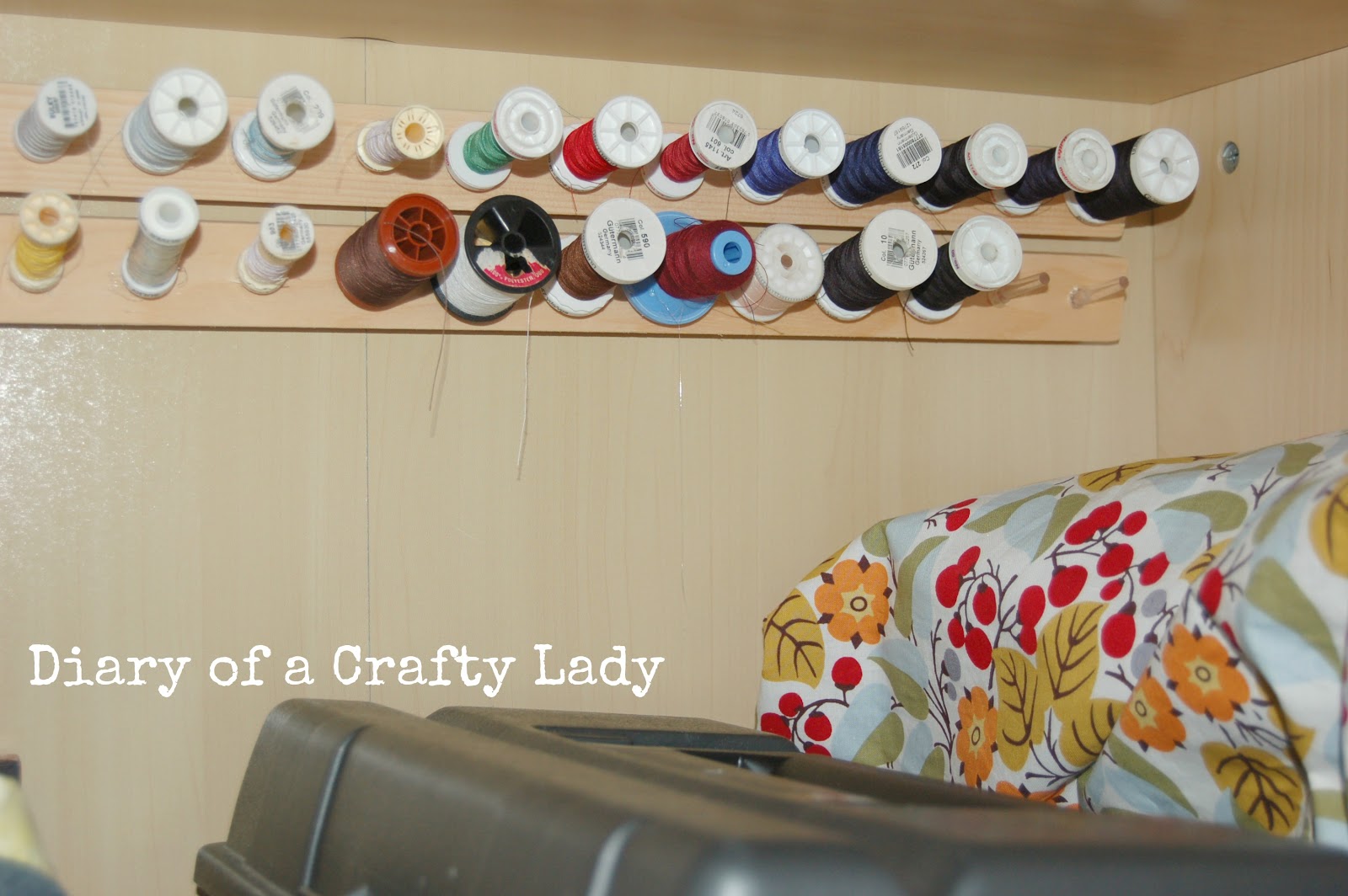 Diary of a Crafty Lady Quick Wall Mounted Thread Storage