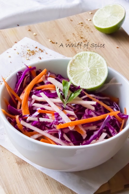 Jicama Carrot Purple Cabbage Slaw and a Stunning Sunrise