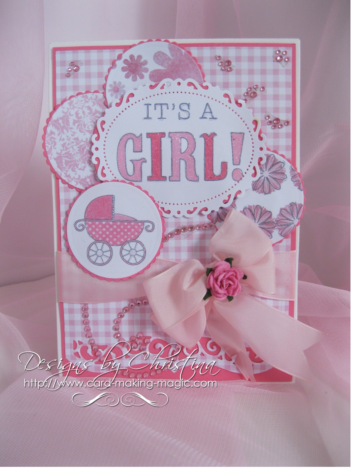 Flowers, Ribbons and Pearls It's a Girl