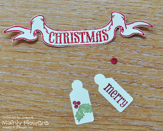 holly christmas card tag punch